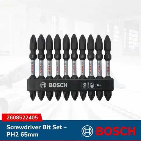 BOSCH Srewdriver Double-Ended Bit Set PH2 65mm, 10 pcs 2608522405