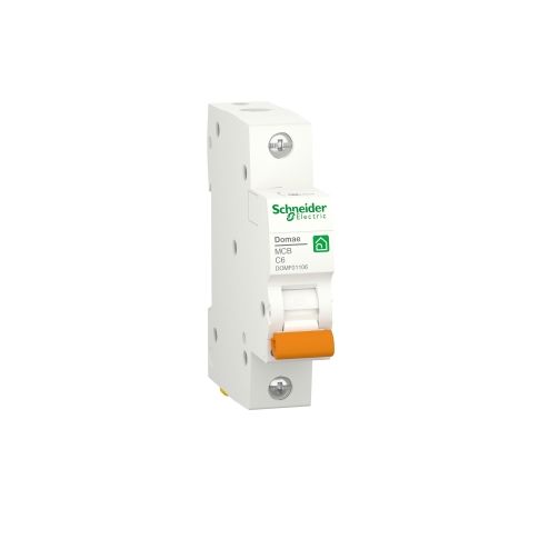 Domae MCB - Miniature circuit breaker, 1P, 6 A, C Curve, 6000 A - DOMF01106