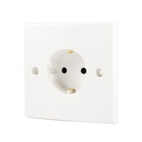S-Classic - schuko socket outlet with shutter - 1 gang - white - E426_16S_WE_G3