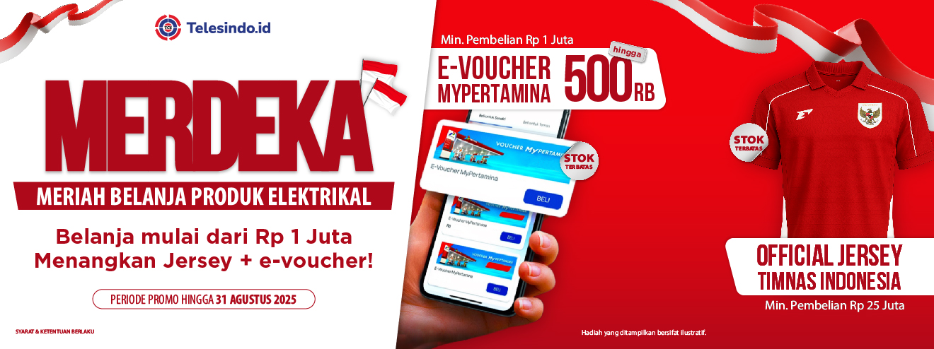 Promo MERDEKA Belanja di Telesindo.id, Dapatkan Hadiah E-voucher Hingga Jersey Timnas!
